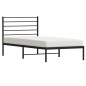 Giroletto con Testiera in Metallo Nero 75x190 cm Giroletto con Testiera in Metallo Nero 75x190 cm