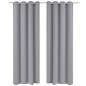 2 Pz Tende Oscuranti con Occhielli in Metallo 135x175 cm Grigie 2 Pz Tende Oscuranti con Occhielli in Metallo 135x175 cm Grigie