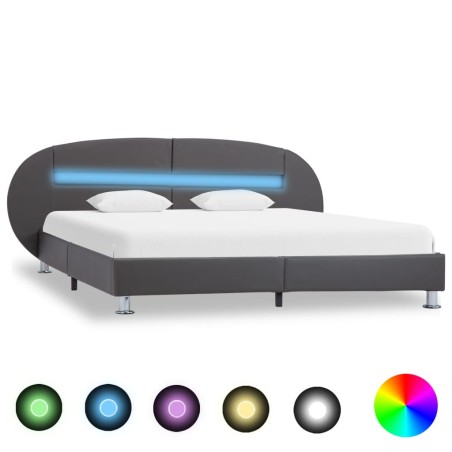 Giroletto con LED Grigio in Similpelle 120x200 cm