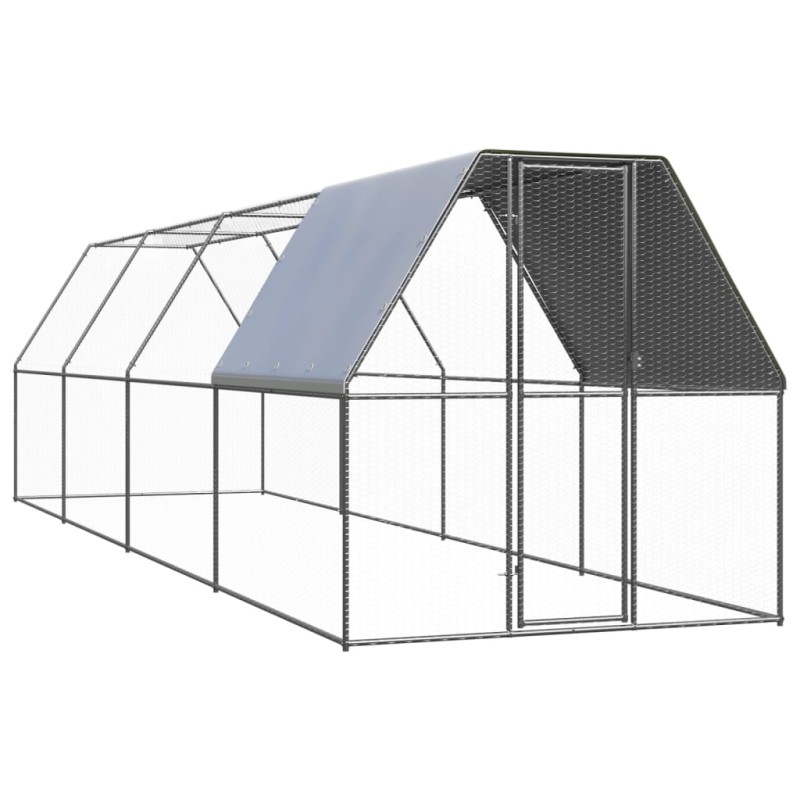 Gabbia per Polli da Esterno 2x8x2 m in Acciaio Zincato Gabbia per Polli da Esterno 2x8x2 m in Acciaio Zincato