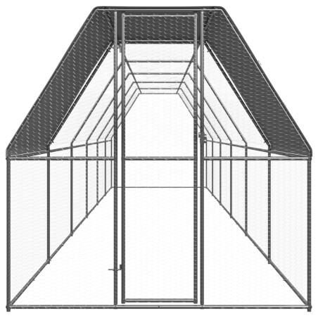Gabbia per Polli da Esterno 2x12x2 m in Acciaio Zincato