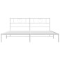 Giroletto con Testiera Metallo Bianco 193x203 cm Giroletto con Testiera Metallo Bianco 193x203 cm