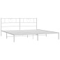 Giroletto con Testiera Metallo Bianco 193x203 cm Giroletto con Testiera Metallo Bianco 193x203 cm