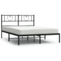 Giroletto con Testiera in Metallo Nero 140x190 cm Giroletto con Testiera in Metallo Nero 140x190 cm