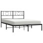 Giroletto con Testiera in Metallo Nero 140x190 cm Giroletto con Testiera in Metallo Nero 140x190 cm