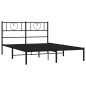Giroletto con Testiera in Metallo Nero 140x190 cm Giroletto con Testiera in Metallo Nero 140x190 cm