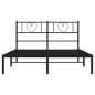 Giroletto con Testiera in Metallo Nero 140x190 cm Giroletto con Testiera in Metallo Nero 140x190 cm