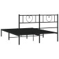 Giroletto con Testiera in Metallo Nero 140x190 cm Giroletto con Testiera in Metallo Nero 140x190 cm