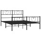 Giroletto con Testiera e Pediera Metallo Nero 135x190 cm Giroletto con Testiera e Pediera Metallo Nero 135x190 cm