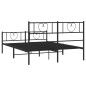 Giroletto con Testiera e Pediera Metallo Nero 135x190 cm Giroletto con Testiera e Pediera Metallo Nero 135x190 cm