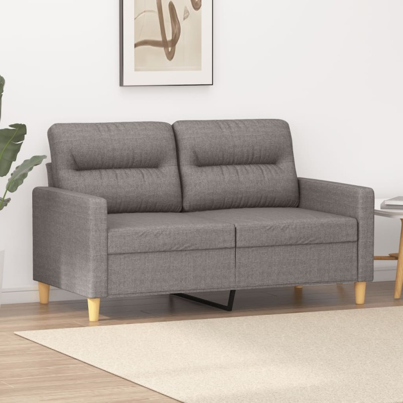 vidaXL Divano a 2 Posti Tortora 120 cm in Tessuto