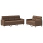 Set di Divani 2 pz con Cuscini Marrone in Tessuto Set di Divani 2 pz con Cuscini Marrone in Tessuto