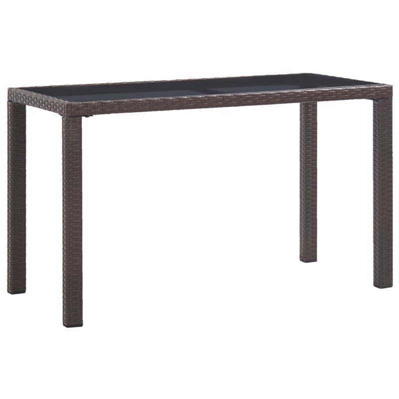 Tavolo da Giardino Marrone 123x60x74 cm in Polyrattan Tavolo da Giardino Marrone 123x60x74 cm in Polyrattan