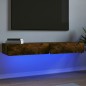 Mobili Porta TV con Luci LED 2 pz Rovere Fumo 60x35x15,5 cm Mobili Porta TV con Luci LED 2 pz Rovere Fumo 60x35x15,5 cm