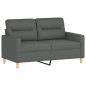 Set di Divani 4 pz con Cuscini Grigio Scuro in Tessuto Set di Divani 4 pz con Cuscini Grigio Scuro in Tessuto