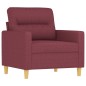 Set di Divani 3 pz con Cuscini Rosso Vino in Tessuto Set di Divani 3 pz con Cuscini Rosso Vino in Tessuto