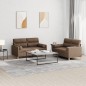 Set di Divani 2 pz con Cuscini Marrone in Tessuto Set di Divani 2 pz con Cuscini Marrone in Tessuto