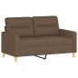 Set di Divani 2 pz con Cuscini Marrone in Tessuto Set di Divani 2 pz con Cuscini Marrone in Tessuto