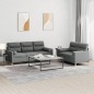 Set di Divani 2 pz con Cuscini Grigio Scuro in Tessuto Set di Divani 2 pz con Cuscini Grigio Scuro in Tessuto