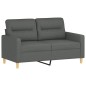 Set di Divani 2 pz con Cuscini Grigio Scuro in Tessuto Set di Divani 2 pz con Cuscini Grigio Scuro in Tessuto