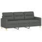 Set di Divani 2 pz con Cuscini Grigio Scuro in Tessuto Set di Divani 2 pz con Cuscini Grigio Scuro in Tessuto