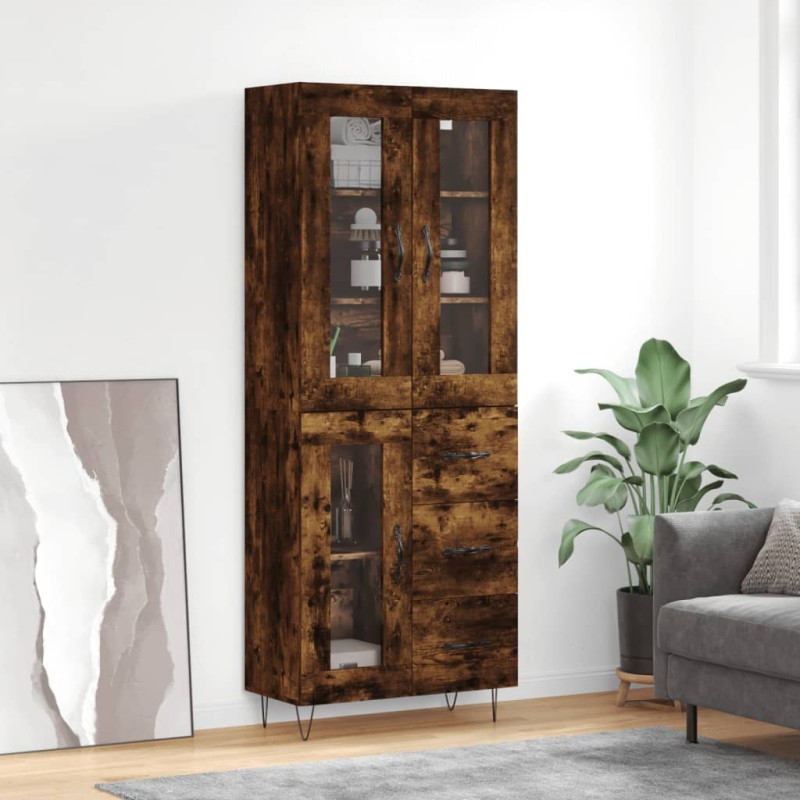 Credenza Rovere Fumo 69,5x34x180 cm in Legno Multistrato Credenza Rovere Fumo 69,5x34x180 cm in Legno Multistrato