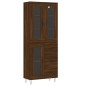Credenza Rovere Marrone 69,5x34x180 cm in Legno Multistrato