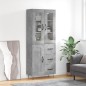 Credenza Grigio Cemento 69,5x34x180 cm in Legno Multistrato Credenza Grigio Cemento 69,5x34x180 cm in Legno Multistrato