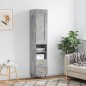 Credenza Grigio Cemento 34,5x34x180 cm in Legno Multistrato Credenza Grigio Cemento 34,5x34x180 cm in Legno Multistrato
