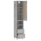 Credenza Grigio Cemento 34,5x34x180 cm in Legno Multistrato Credenza Grigio Cemento 34,5x34x180 cm in Legno Multistrato