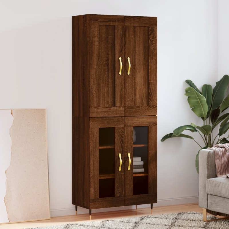 Credenza Rovere Marrone 69,5x34x180 cm in Legno Multistrato Credenza Rovere Marrone 69,5x34x180 cm in Legno Multistrato