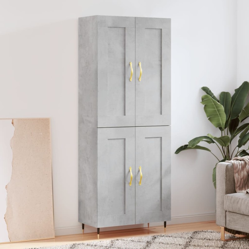 Credenza Grigio Cemento 69,5x34x180 cm in Legno Multistrato Credenza Grigio Cemento 69,5x34x180 cm in Legno Multistrato