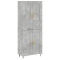 Credenza Grigio Cemento 69,5x34x180 cm in Legno Multistrato Credenza Grigio Cemento 69,5x34x180 cm in Legno Multistrato