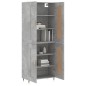 Credenza Grigio Cemento 69,5x34x180 cm in Legno Multistrato Credenza Grigio Cemento 69,5x34x180 cm in Legno Multistrato