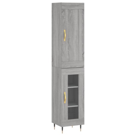 Credenza Grigio Sonoma 34,5x34x180 cm in Legno Multistrato