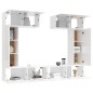 Set di Mobili Porta TV 6 pz Bianco Lucido in Legno Multistrato Set di Mobili Porta TV 6 pz Bianco Lucido in Legno Multistrato