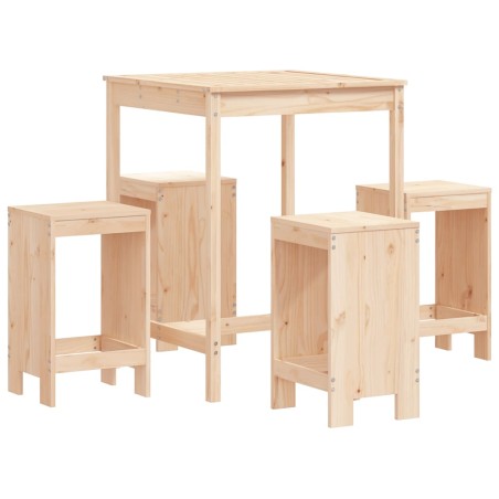 Set Bar da Giardino 5 pz in Legno Massello di Pino