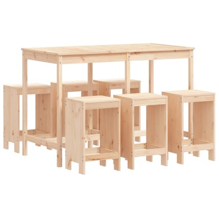 Set Bar da Giardino 7 pz in Legno Massello di Pino