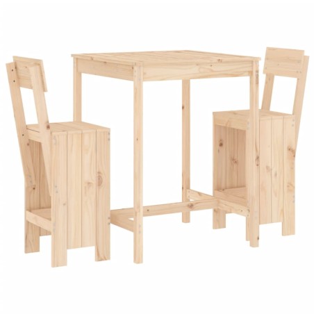Set Bar da Giardino 3 pz in Legno Massello di Pino
