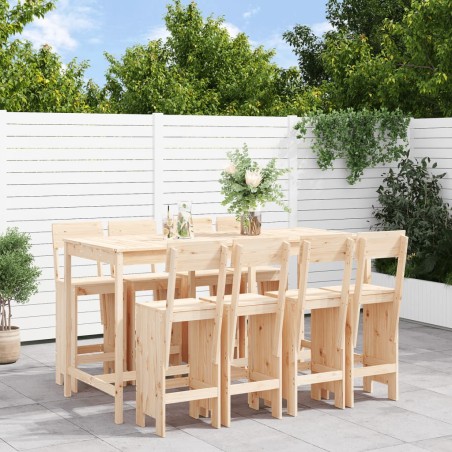 Set Bar da Giardino 9 pz in Legno Massello di Pino