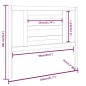 Testiera per Letto Bianca 106x4x100cm in Legno Massello di Pino