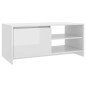 Tavolino da Salotto Bianco Lucido 102x50x45cm Legno Multistrato
