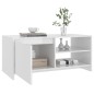 Tavolino da Salotto Bianco Lucido 102x50x45cm Legno Multistrato