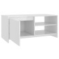 Tavolino da Salotto Bianco Lucido 102x50x45cm Legno Multistrato