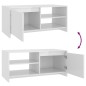 Tavolino da Salotto Bianco Lucido 102x50x45cm Legno Multistrato