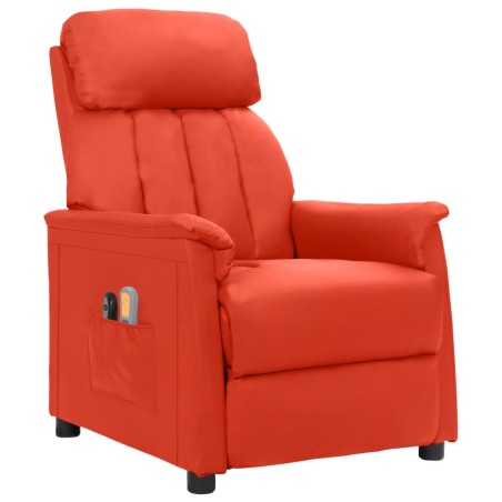 Poltrona Massaggio Elettrica Rosso Similpelle