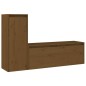 Mobili Porta TV 2 pz Miele in Legno Massello di Pino Mobili Porta TV 2 pz Miele in Legno Massello di Pino