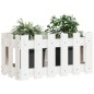 Fioriera Giardino a Recinzione Bianco 60x30x30 cm Massello Pino Fioriera Giardino a Recinzione Bianco 60x30x30 cm Massello Pino
