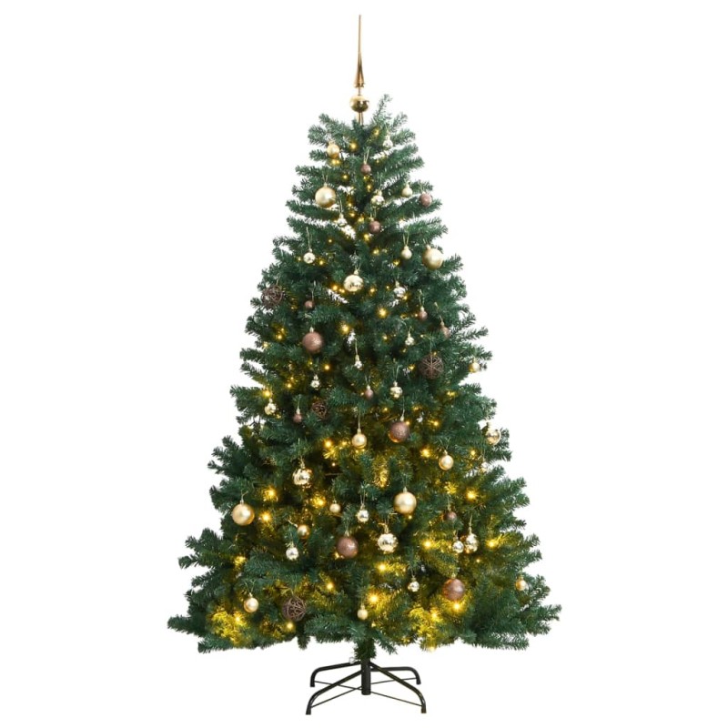 Albero Natale Incernierato con 300 LED e Palline 180 cm Albero Natale Incernierato con 300 LED e Palline 180 cm