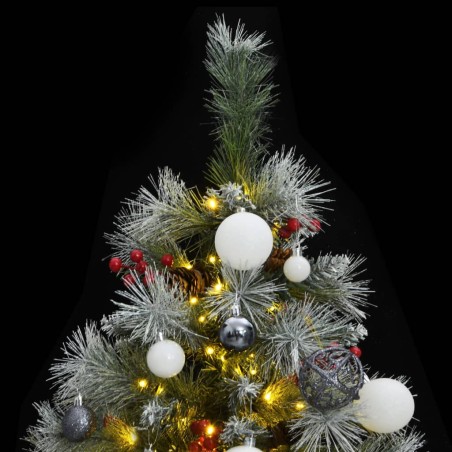 Albero Natale Incernierato con 300 LED e Palline 180 cm